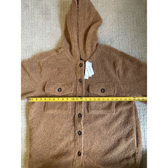 NWT - Sanctuary Teddy Fleece Hooded Jacket, size XXL, brown. - Picture 8 of 11